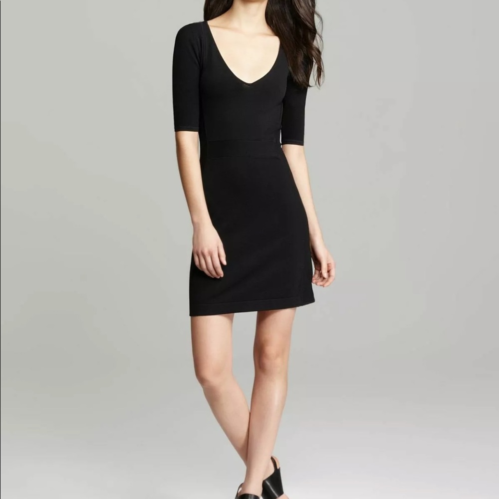 Theory Julialynn Ventura Bodycon Black Dress Sz 0